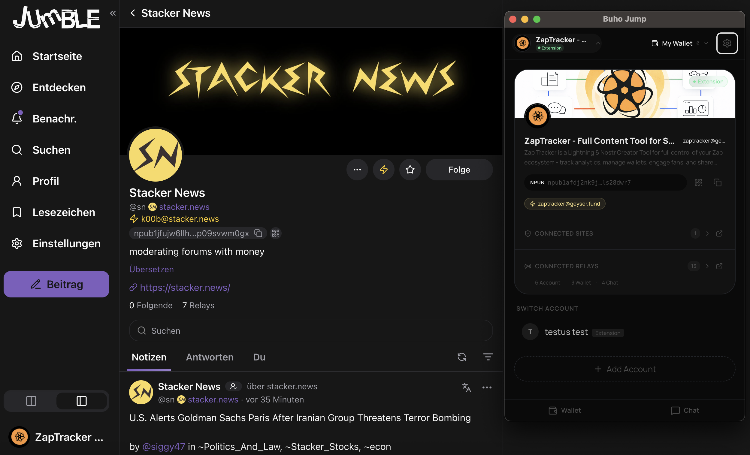 Buho Jump on Stacker News - Black