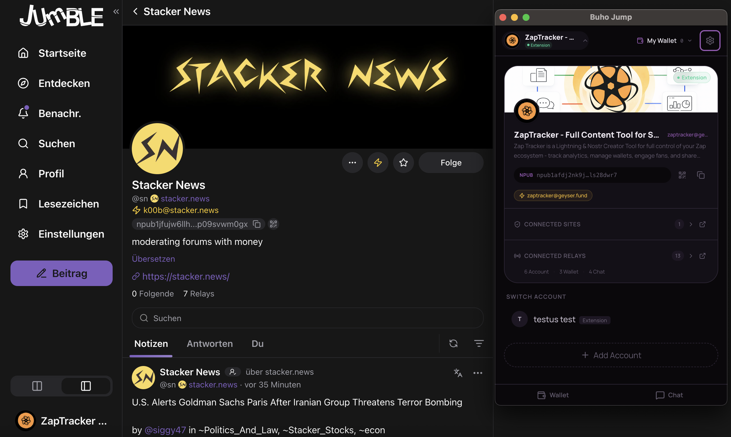 Buho Jump on Stacker News - Violet